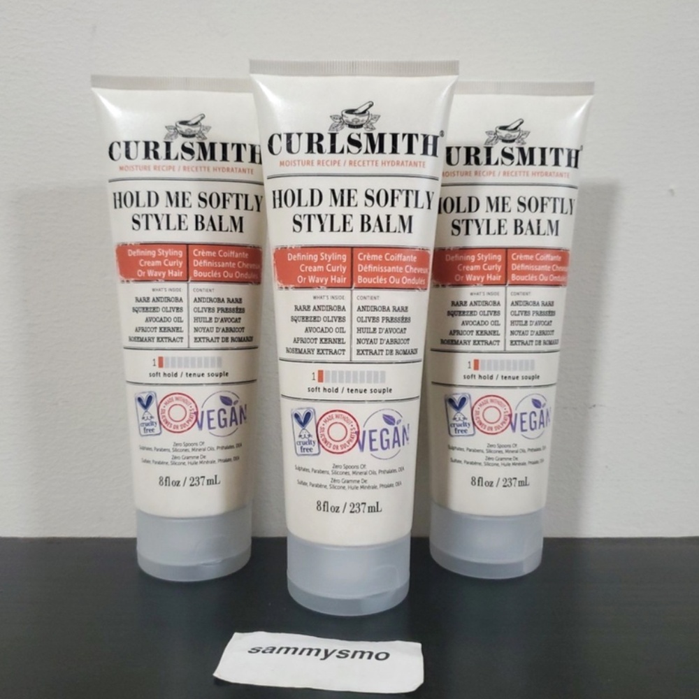 Curlsmith Hold Me Softly Style Balm, Styling Cream for Curly & Wavy hair 8oz x3